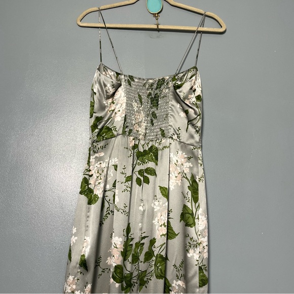 Reformation Frankie Silk Maxi Slip Dress Tea Garden Floral Slit Women’s Size 4 - Picture 6 of 12